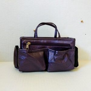 Metallic Purple Multi Compartment Beauty Bag